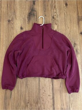 Lululemon Brushed Softstreme Ribbed Half Zip In Deep Luxe Size 10